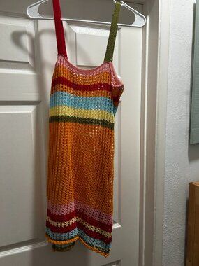 Rainbow Crochet Swim Cover Up